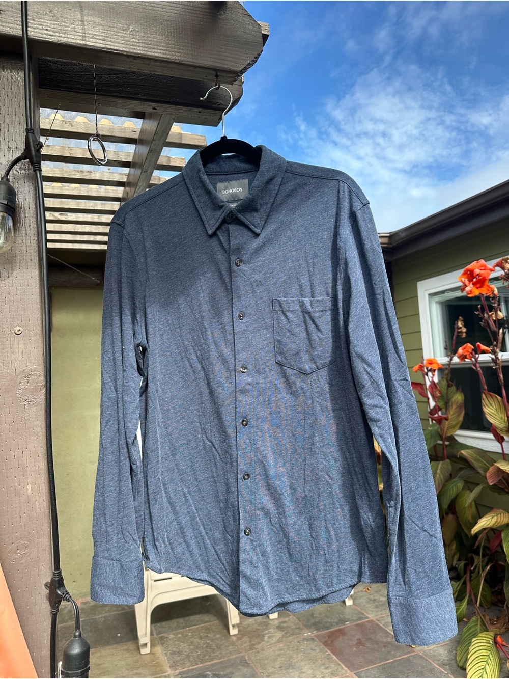 Bonobos Men’s Long-Sleeve Button-Down Shirt in Heather Navy